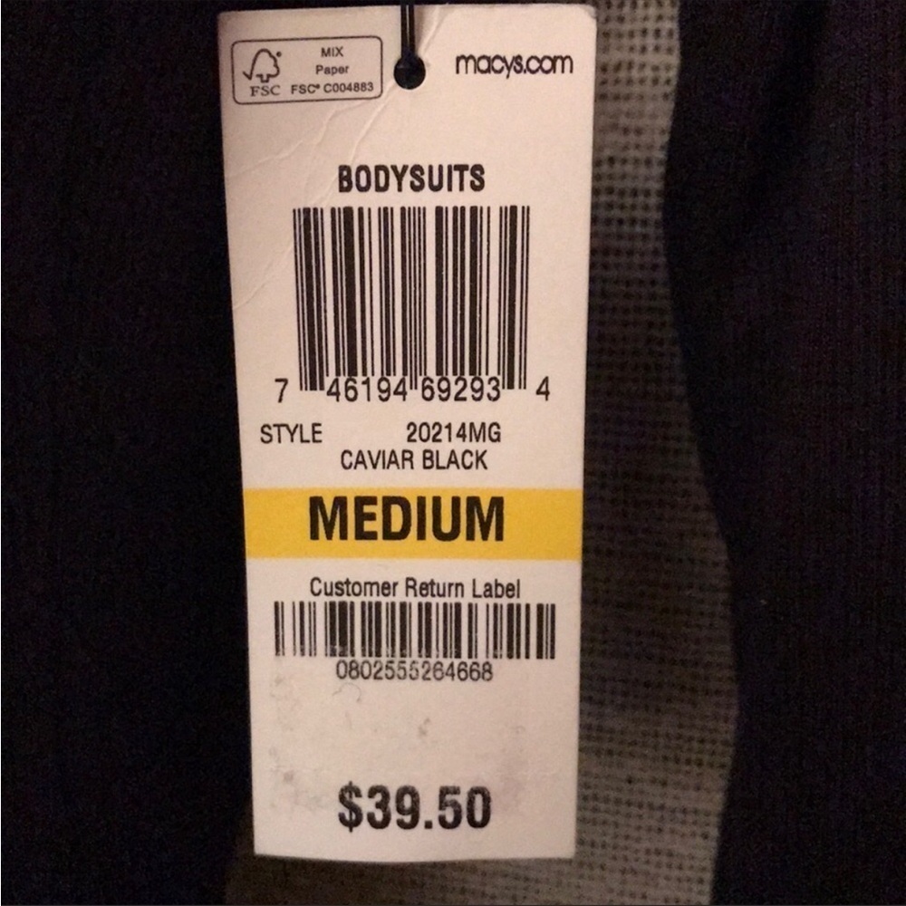 MATERIAL GIRL Bodysuit Black Off Shoulder Portrait Neckline Ribbed Stretch M NWT - Picture 12 of 16
